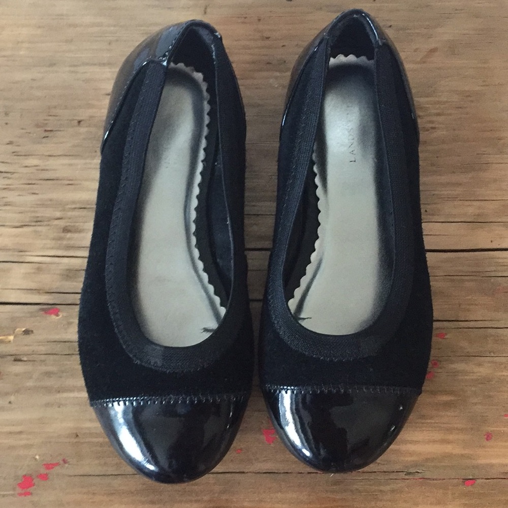 Lands End Black ballet flat.